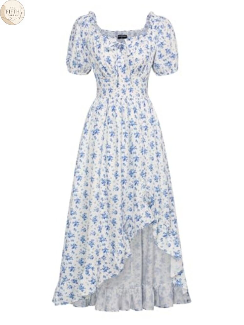 Renaissance Corset Dress High Low Hem Victorian Peasant Costume